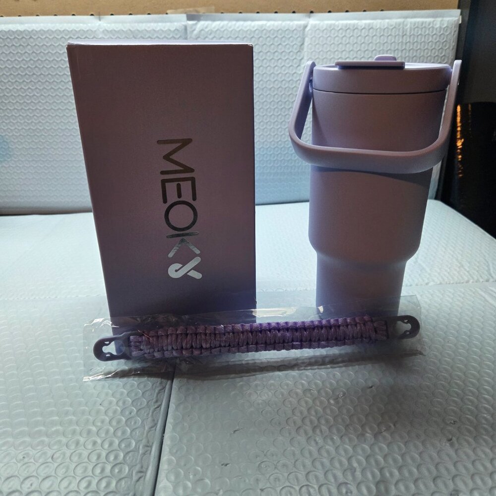 Meoky 32 oz Tumbler - Pure Purple - with 2 Handles - NEW